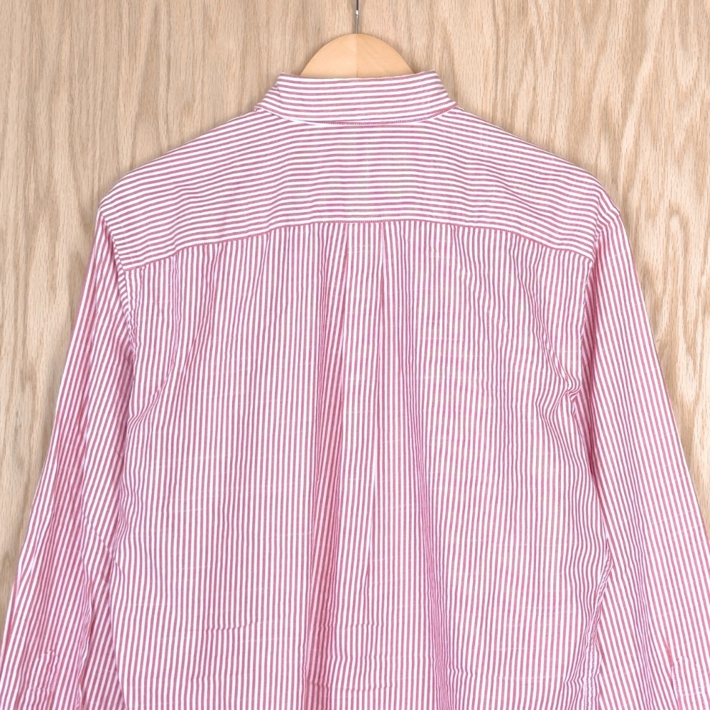 Peter Millar Crown Stripe Button Down Long Sleeve Shirt Red White - Picture 7 of 11